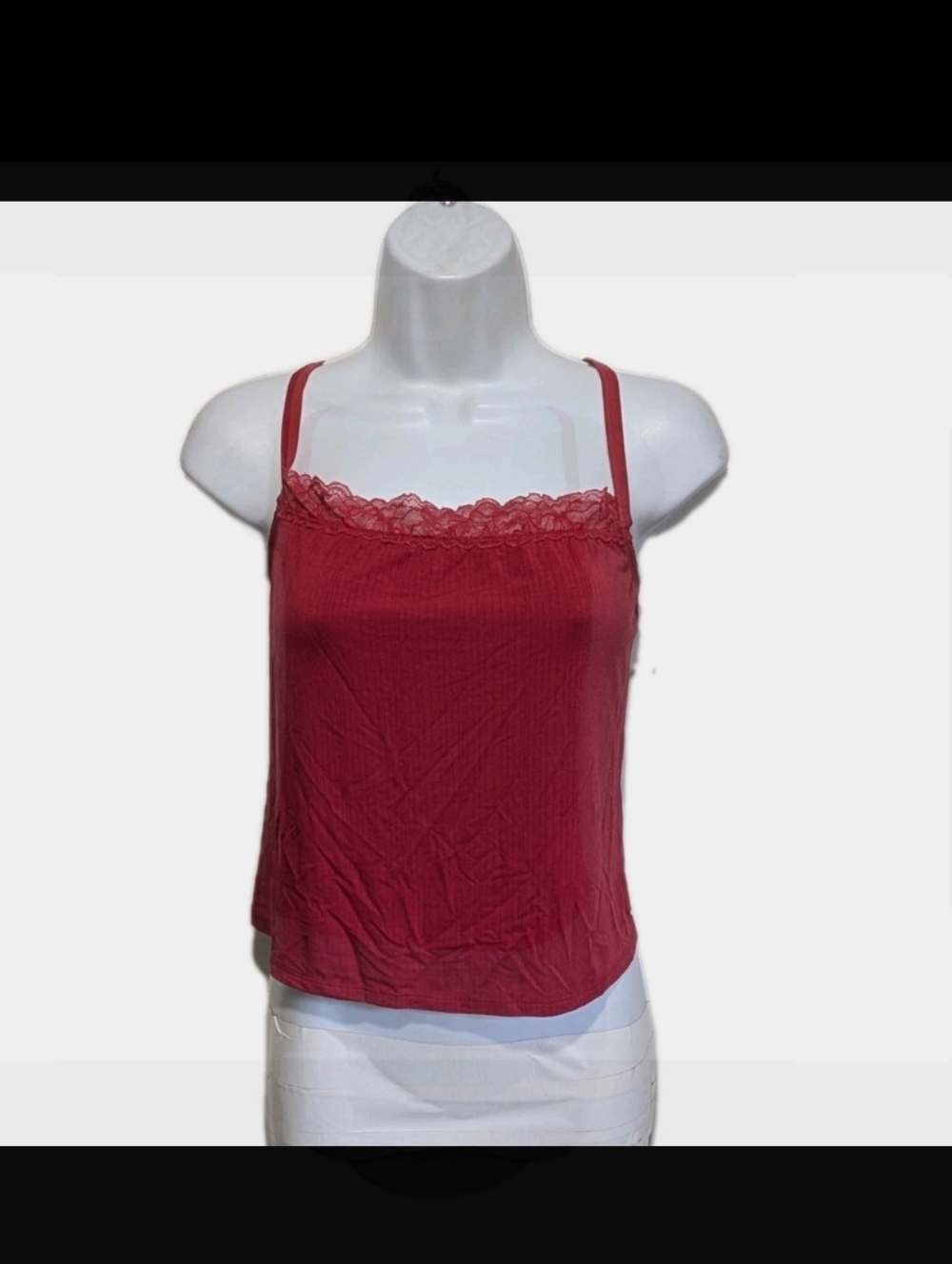 NWOT Auden Lace Trim Cami Tank Top XXL 2XL Rust 90s Y2K Grunge Babydoll wt1